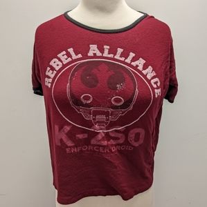 Red star wars "Rebel Alliance" crop top